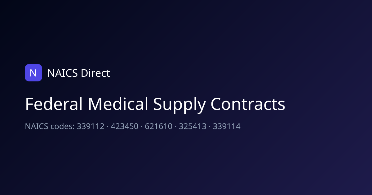 Federal Medical Supply Contracts | NAICS 423450 Bid Opportunities ...